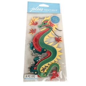New 2013 Retired Jolees Boutique Poseable Dragon Dimensional Stickers Scrapbook